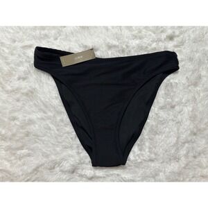 J.Crew Black High-Waisted Ribbed Swim Bikini Bottom - Size S - NWT - BW021‎